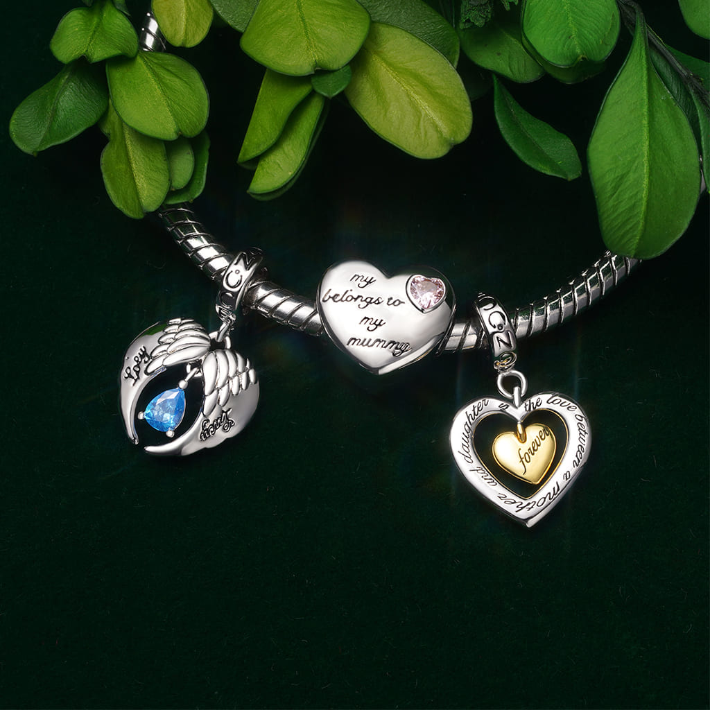 Gnoce "my heart belongs to my mummy" Heart Charm_3