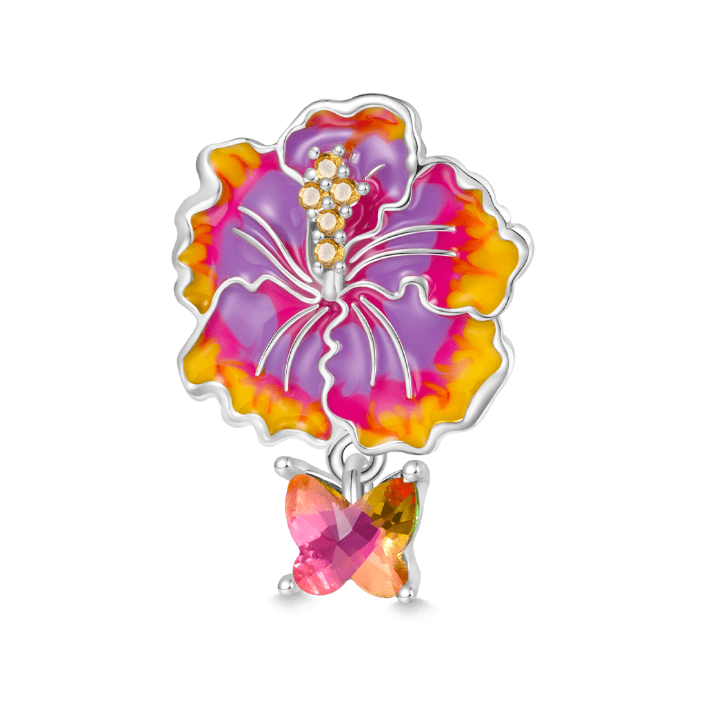Gnoce Red Hibiscus Flower Charm_1