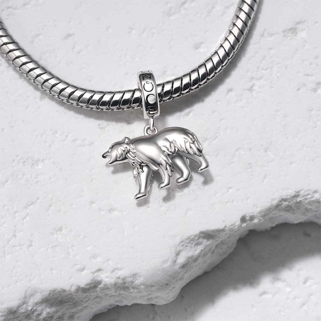 Gnoce Grizzly Bear Pendant Dangle Charm_3