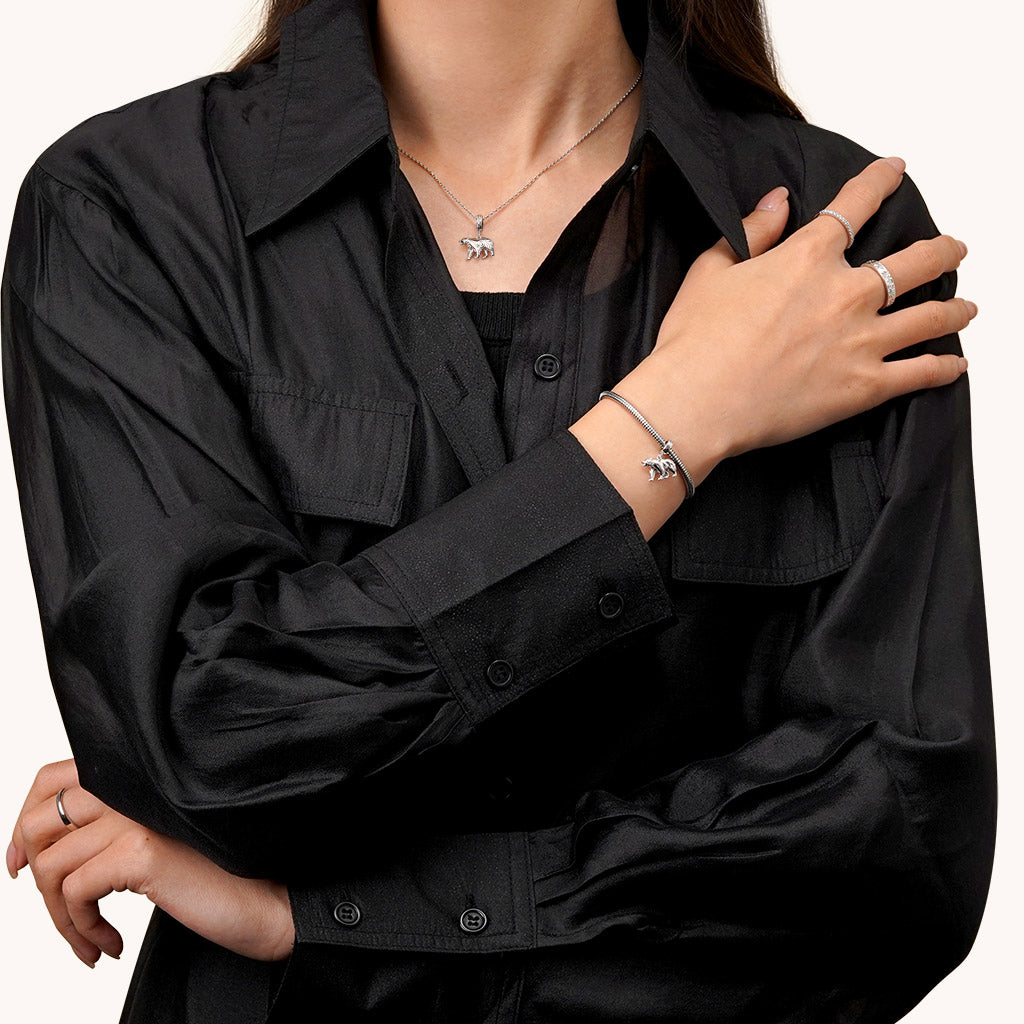 Gnoce Grizzly Bear Pendant Dangle Charm_4