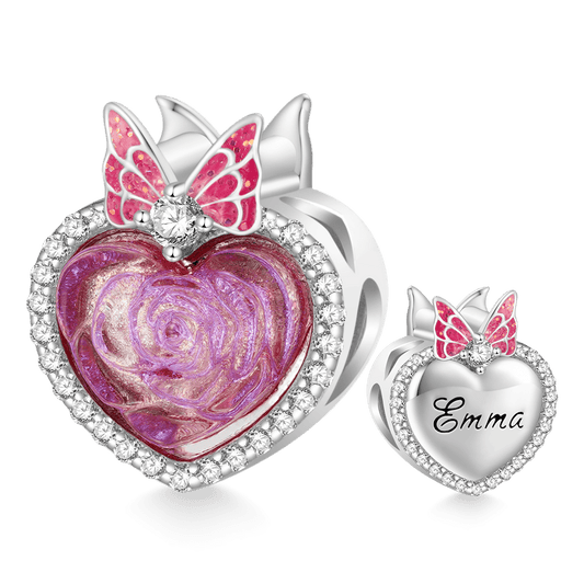Gnoce Engravable Heart Pink Rose Charm_1