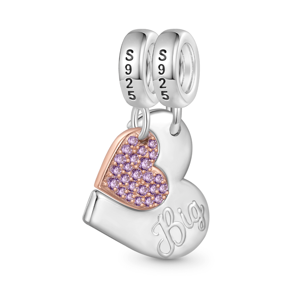 Gnoce "Big Little" Love Stitching Pendant Dangle Charm_2