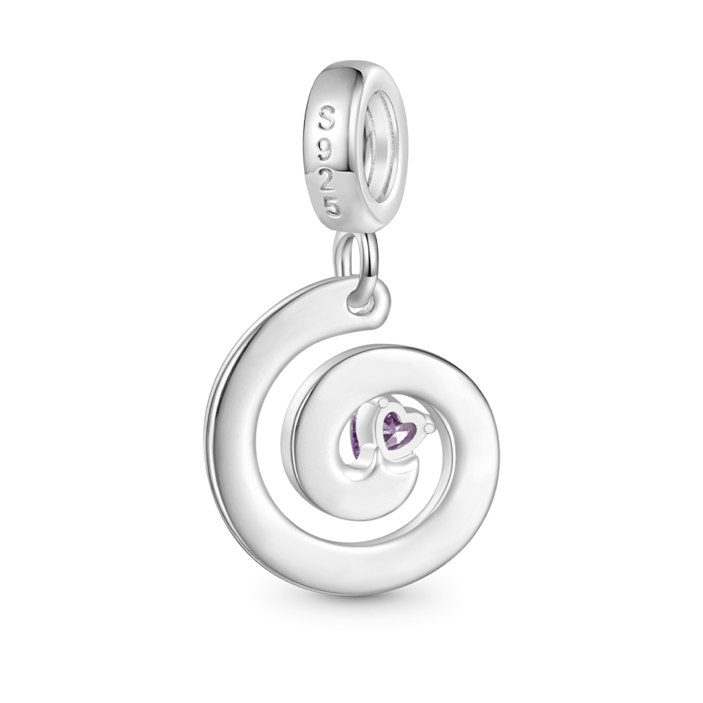 Gnoce "I promise to love you forever" Spiral Love Pendant Dangle Charm_2