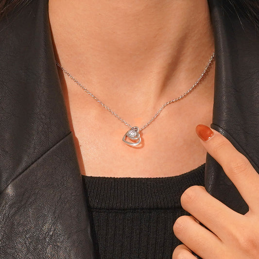 Gnoce Valentine's Day Gift Double Love Engravable Necklace_7