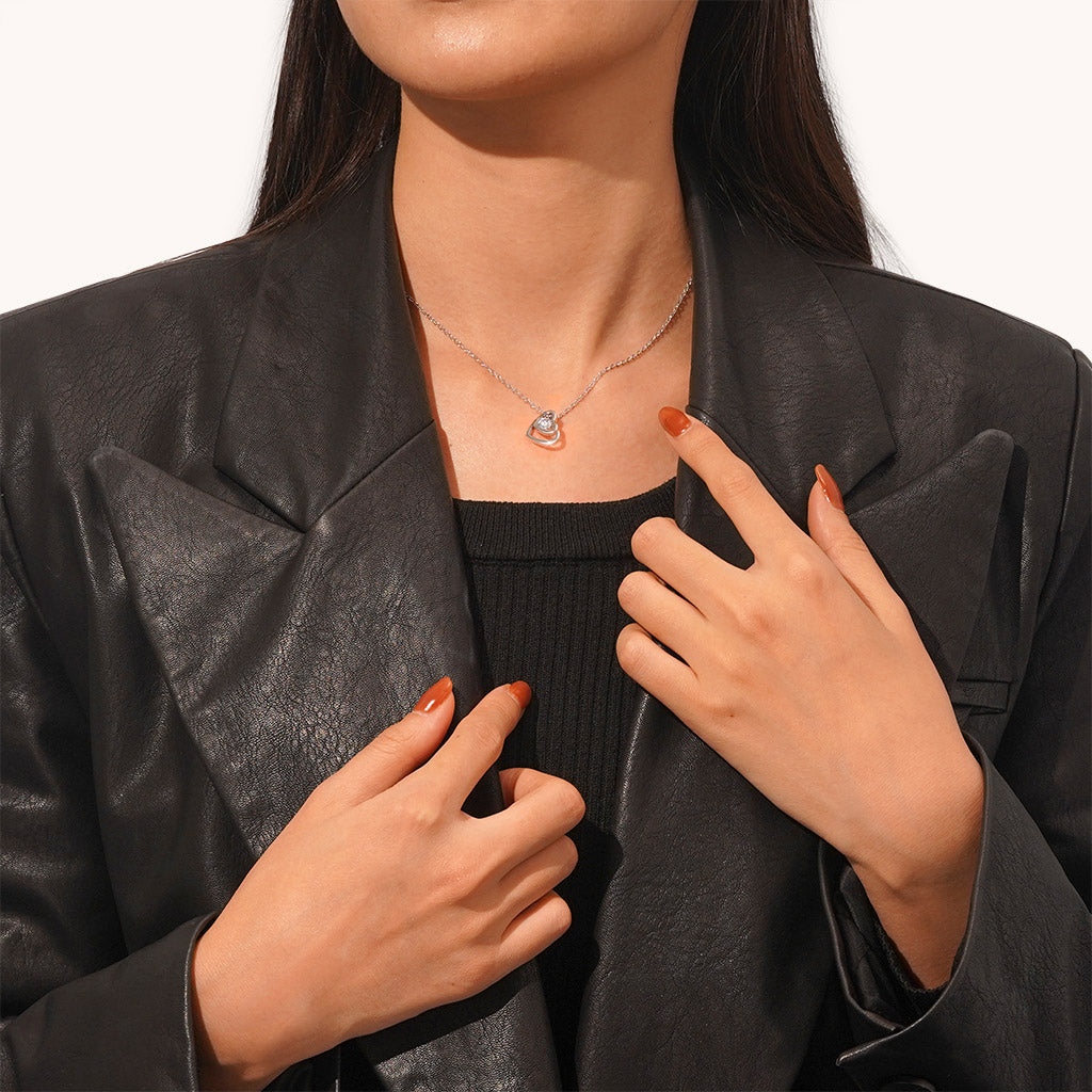 Gnoce Valentine's Day Gift Double Love Engravable Necklace_6