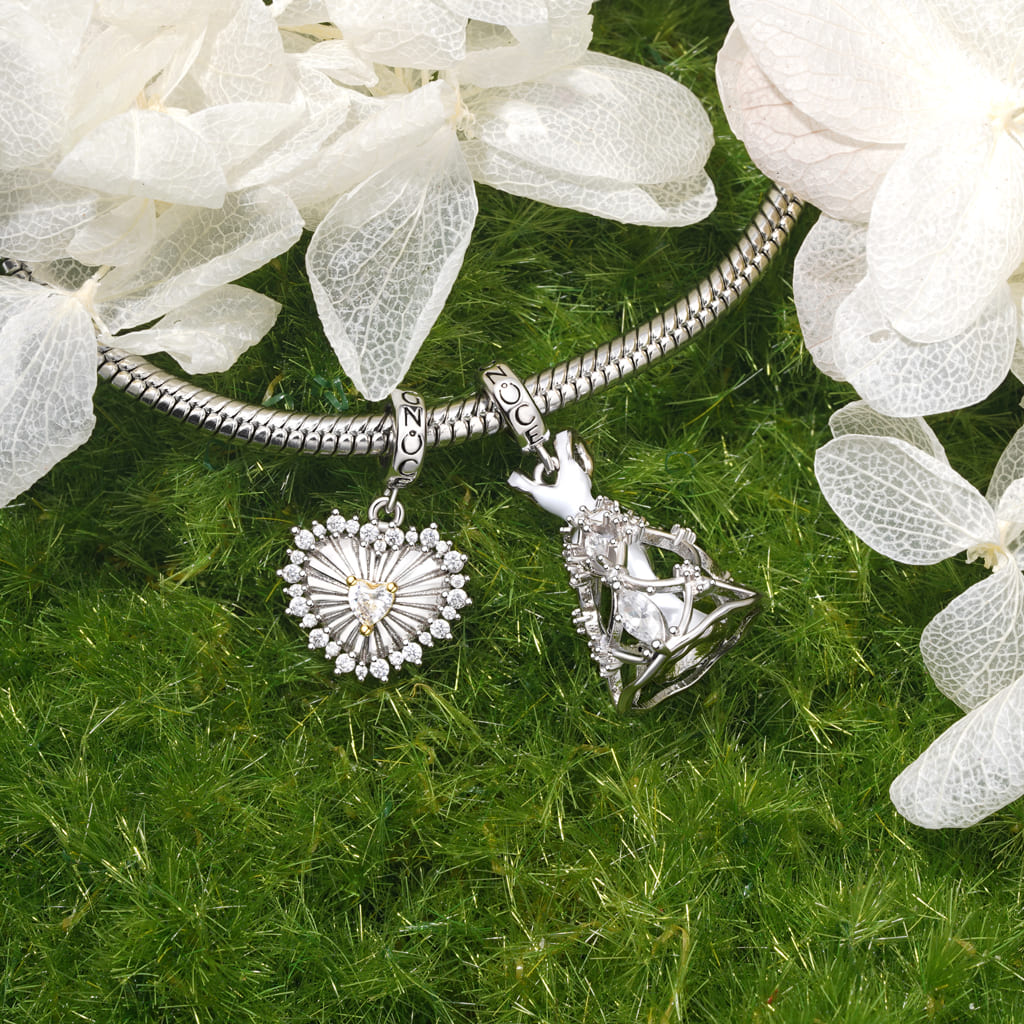 Gnoce Vintage Love Heart Pendant Dangle Charm_3