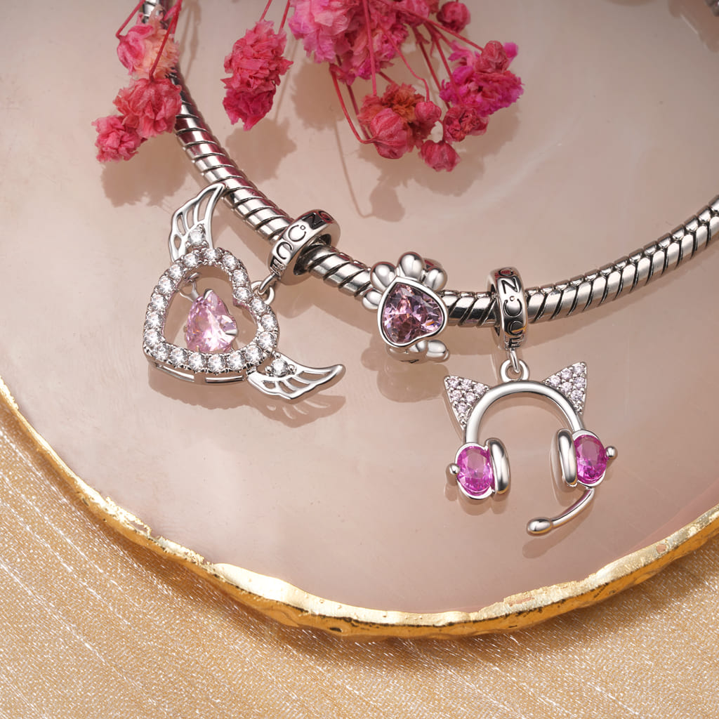 Gnoce Cat Headphone Pendant Dangle Charm_3