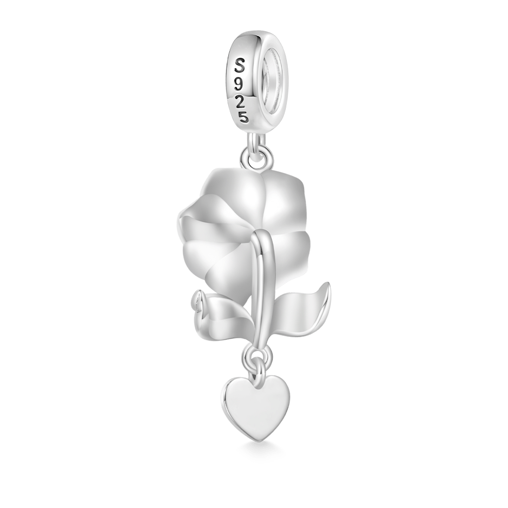 Gnoce Engravable Glow-in-the-dark Rose Flower Charm_3