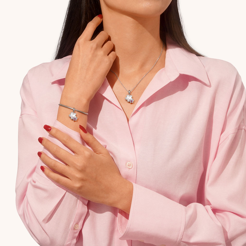 Gnoce Transparent Plum Butterfly Pendant Dangle Charm_4