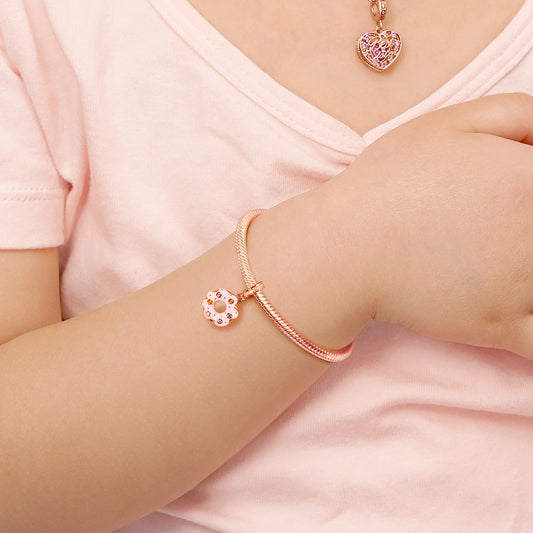 Gnoce "Everything's Gonna Be Alright" S925 Sterling Silver 18K Rose Gold Plated Donut Pendant Charm_5