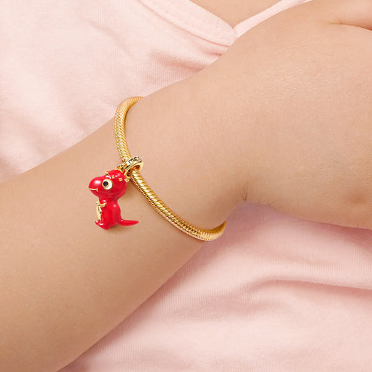 Pachycephalosaurus Pendant Dangle Dinosaur Charm Sterling Silver 18K Gold Plated for Dragon Lovers_4