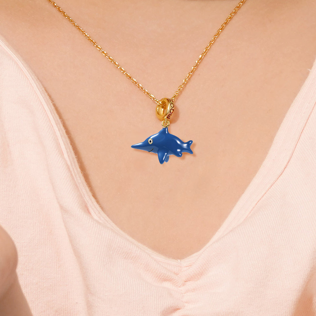 Ichthyosauria Pendant Dangle Charm Sterling Silver 18k Gold Plated_4