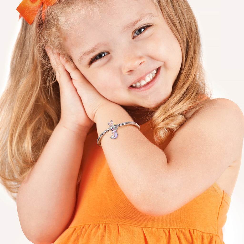 Mermaid Bunny Charm Bead Sterling Silver_3