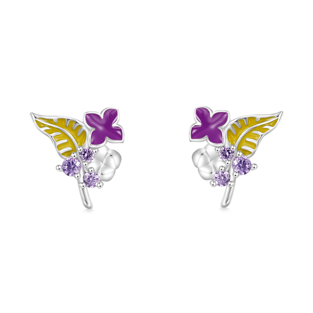 Gnoce Birthday Flower Series Lilac Stud Earrings_1