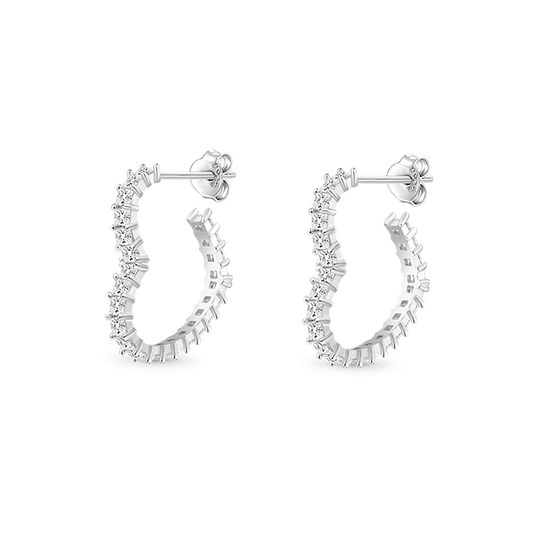 Gnoce Princess Cut Love Heart Stud Earrings_1