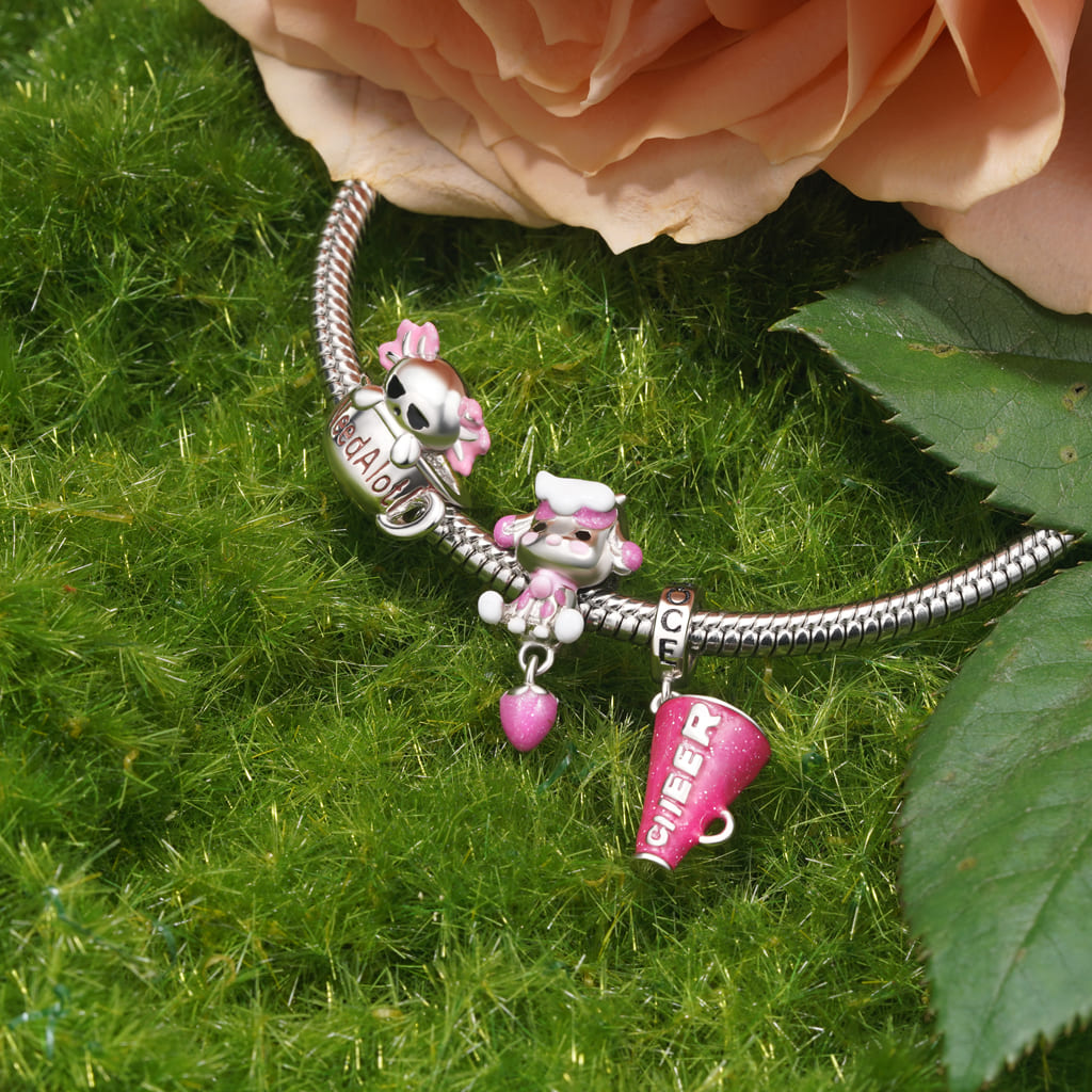 Gnoce Cheerleading Barbie Pink Amplifier Pendant Dangle Charm_3