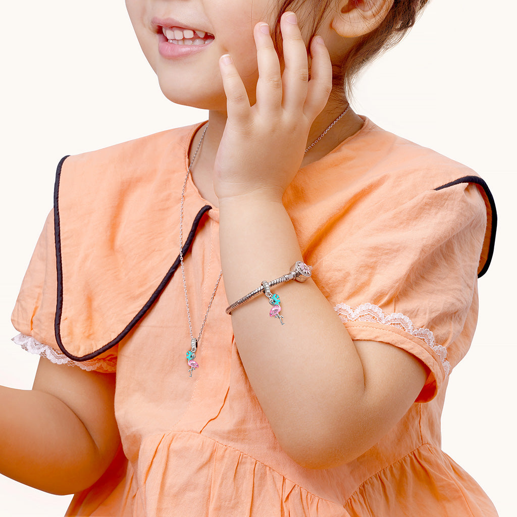 Flamingo Pendant Dangle Charm 925 Sterling Silver_3