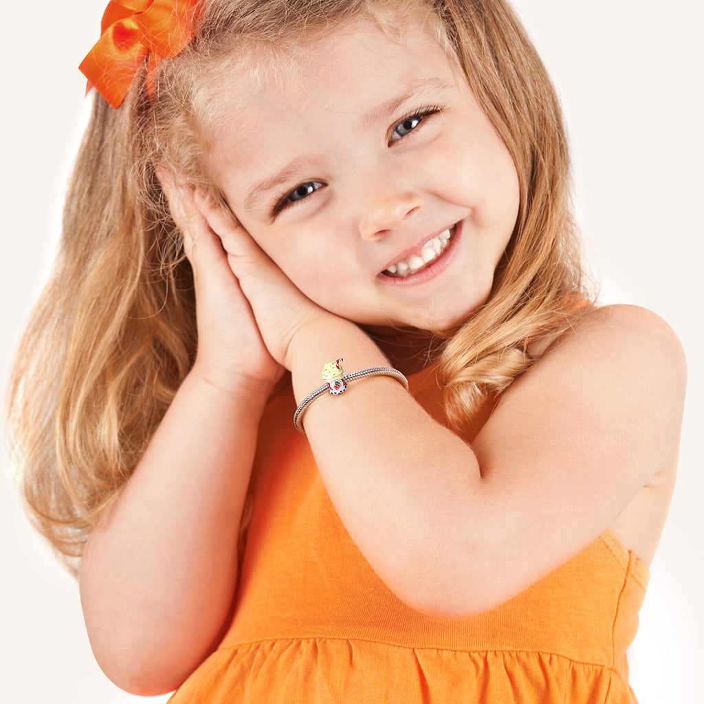 Sweet Ice Cream Milk Tea Charm Bead 925 Sterling Silver with Colorful Enamels_4