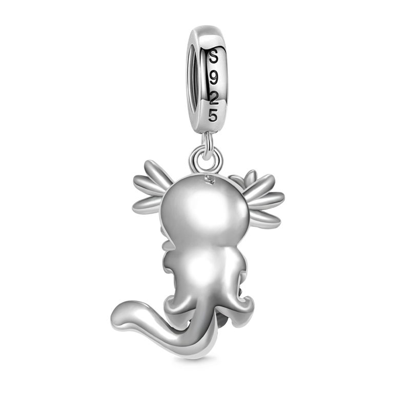 Gnoce Embrace Love Sakura Mexican Axolotl & Baby Pendant Dangle Charm_3