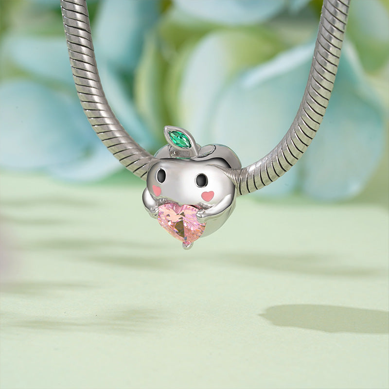 Gnoce Fruit Peach Embraces Heart Gem Charm_3