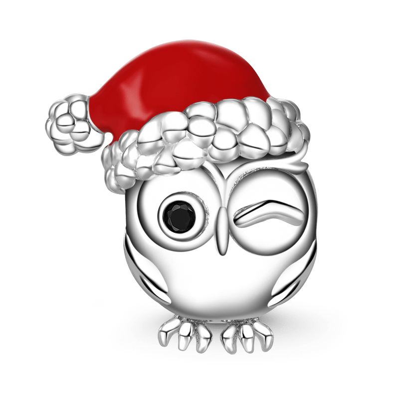 Gnoce Owl with Santa Hat Gift Charm_1