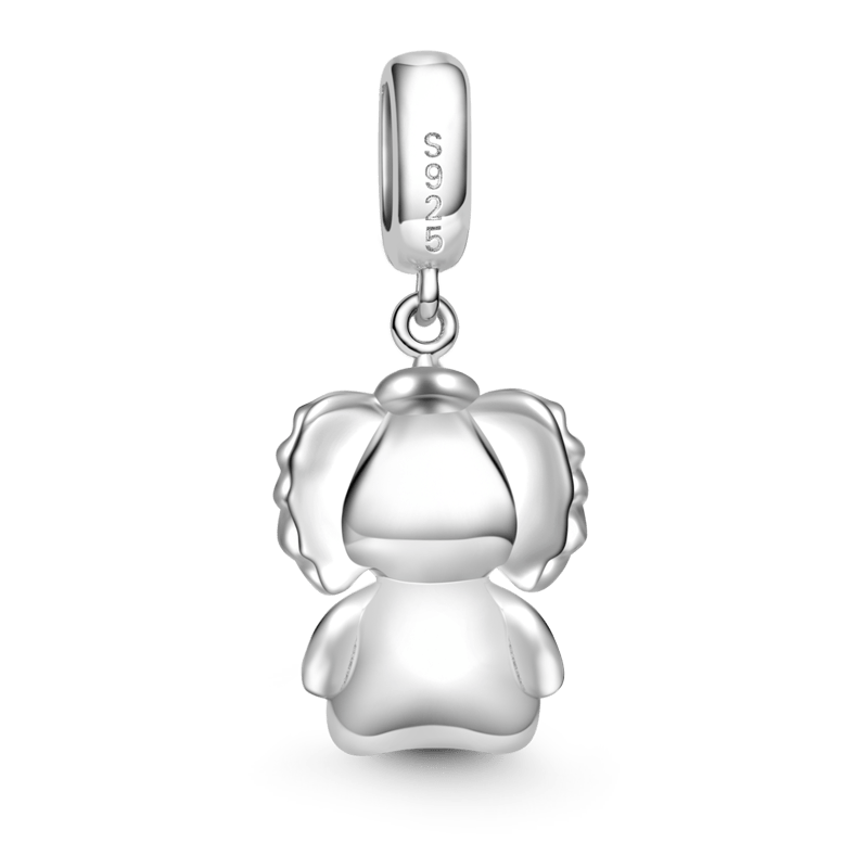 Gnoce Elephant Embraces Heart Gem Pendant Dangle Charm_2