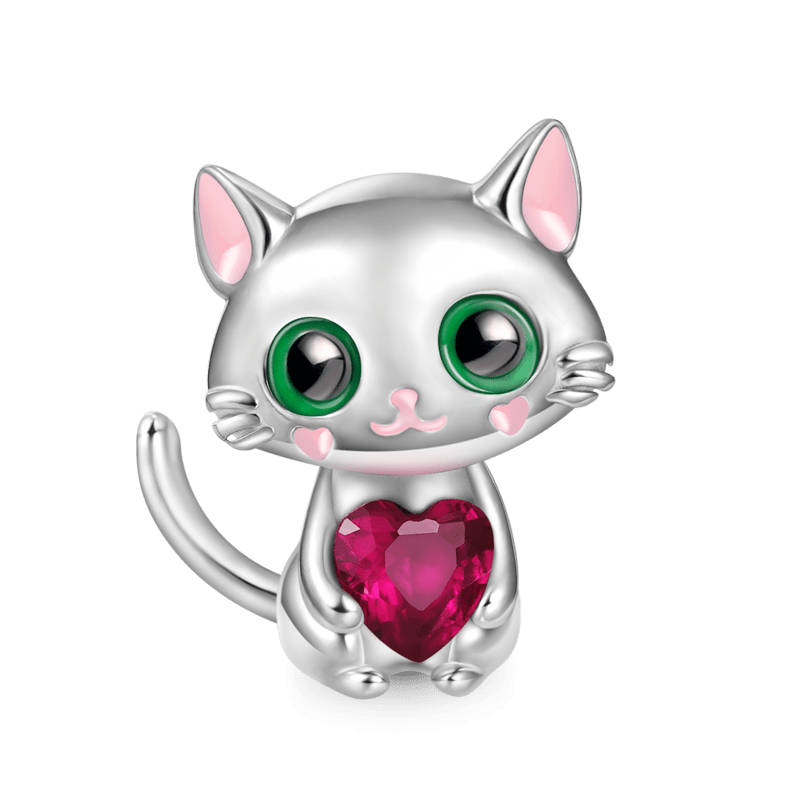 Gnoce Cat  Embraces Heart Gem Charm_1
