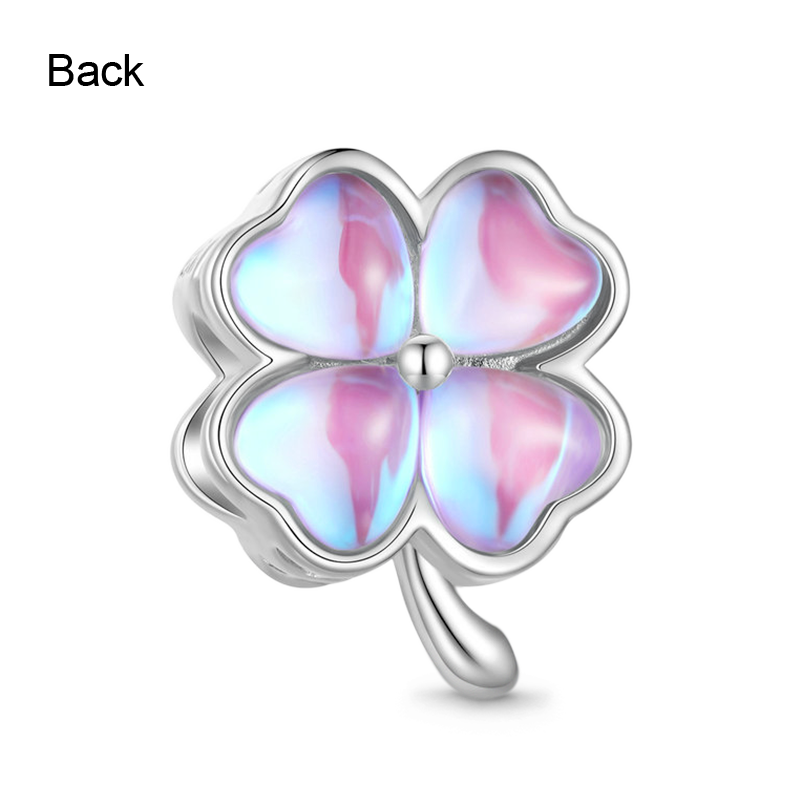 Gnoce Pink Heart Four Leaf Clover Charm_2