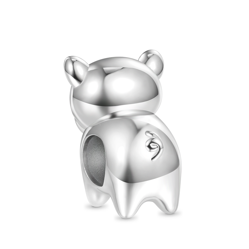 Gnoce Chinese Zodiac Pig Embraces Heart Gem Charm_2