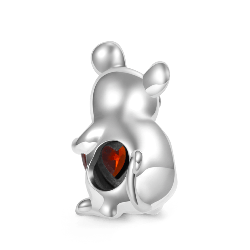 Gnoce Chinese Zodiac Rat Embraces Heart Gem Charm_2