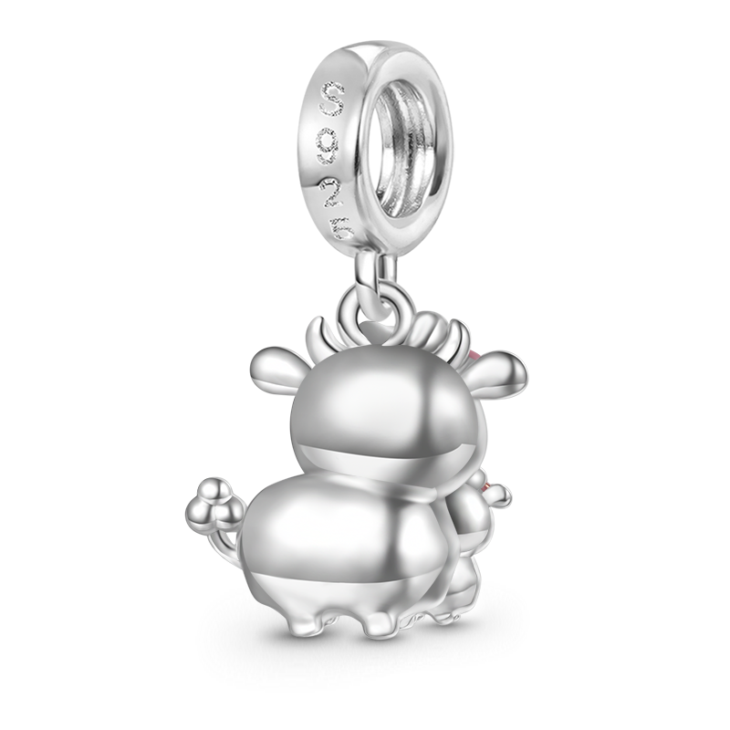 Gnoce Embrace Love Cow & Baby Pendant Dangle Charm_2