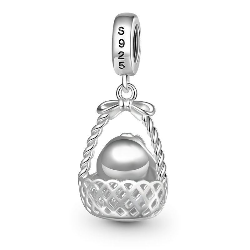 Gnoce Bunny in Basket Easter Gift Pendant Dangle Charm_2