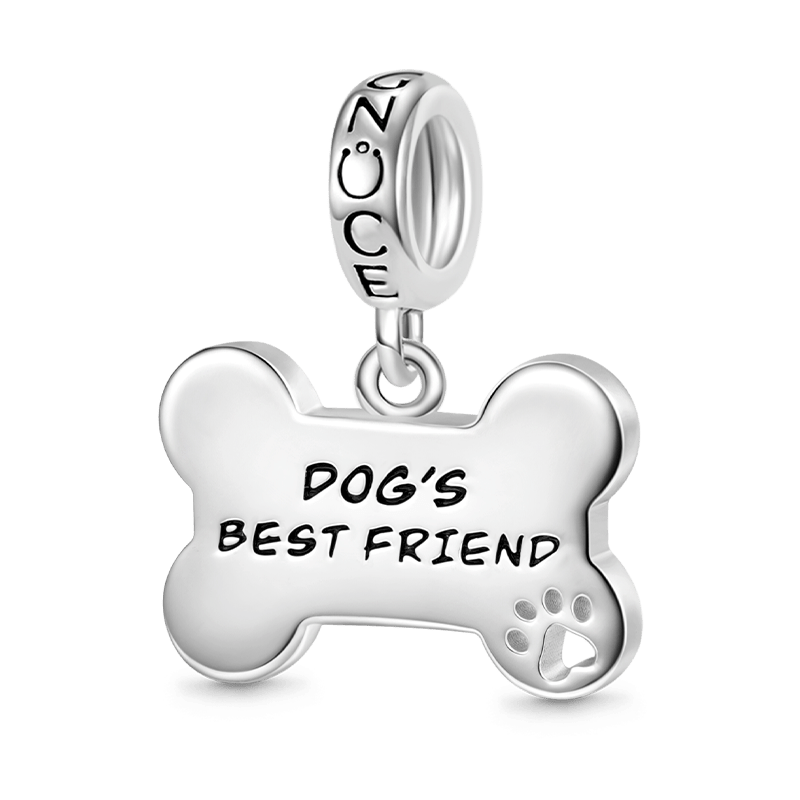 Gnoce Dog Loves Bone Engravable Pendant Dangle Charm_1