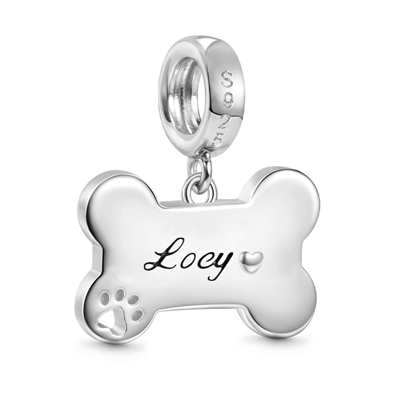 Gnoce Dog Loves Bone Engravable Pendant Dangle Charm_2