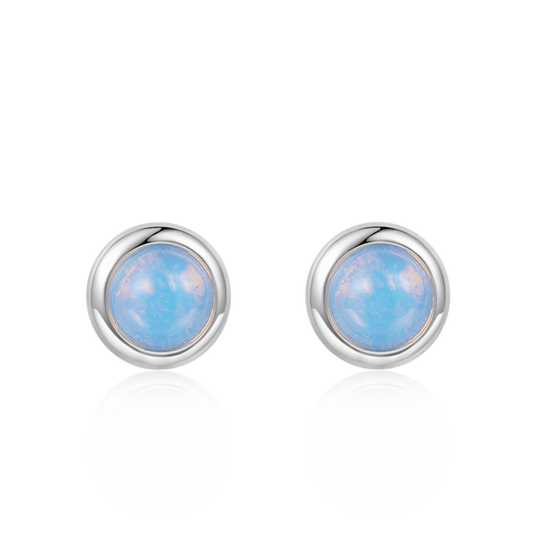 Gnoce Sparkling Moonstone Basic Stud Earrings_1