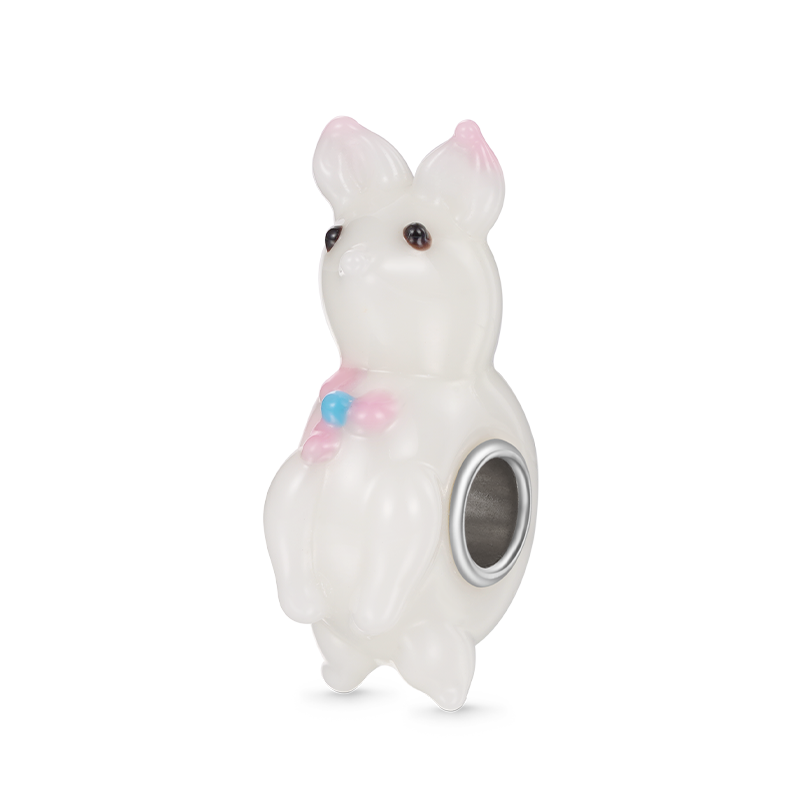 Gnoce Jumping Rabbit Murano Glass Charm_1