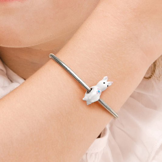 Gnoce Jumping Rabbit Murano Glass Charm_5