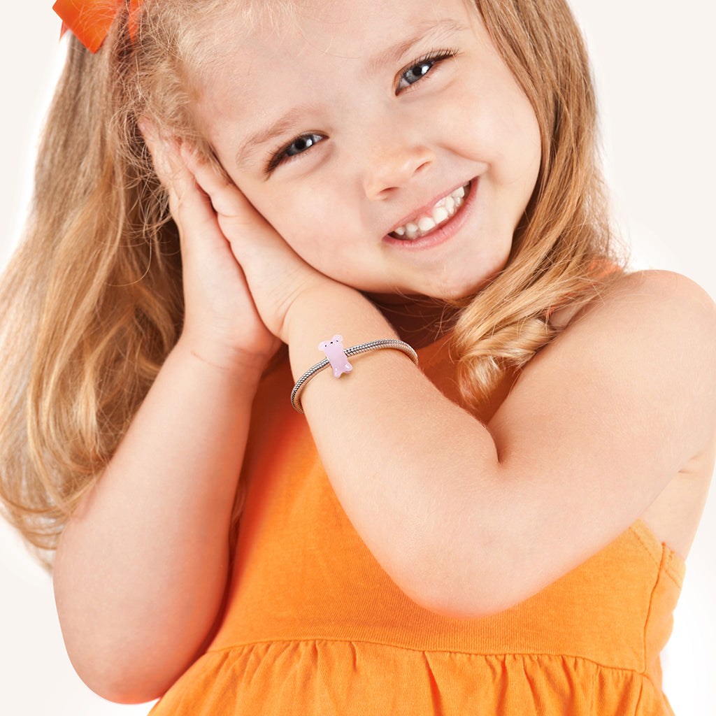 Gnoce Pink Mouse Murano Glass Charm_4