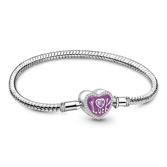 Gnoce Lucky Heart Engravable Basic Snake Chain Bracelet_1