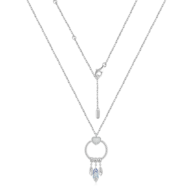 Openable O Pendant with Personalized Feathers Dangle Necklace 925 Sterling Silver_2