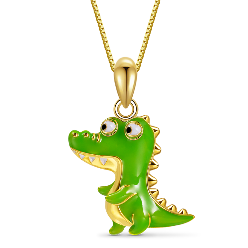 Gnoce Green Crocodile Necklace_1