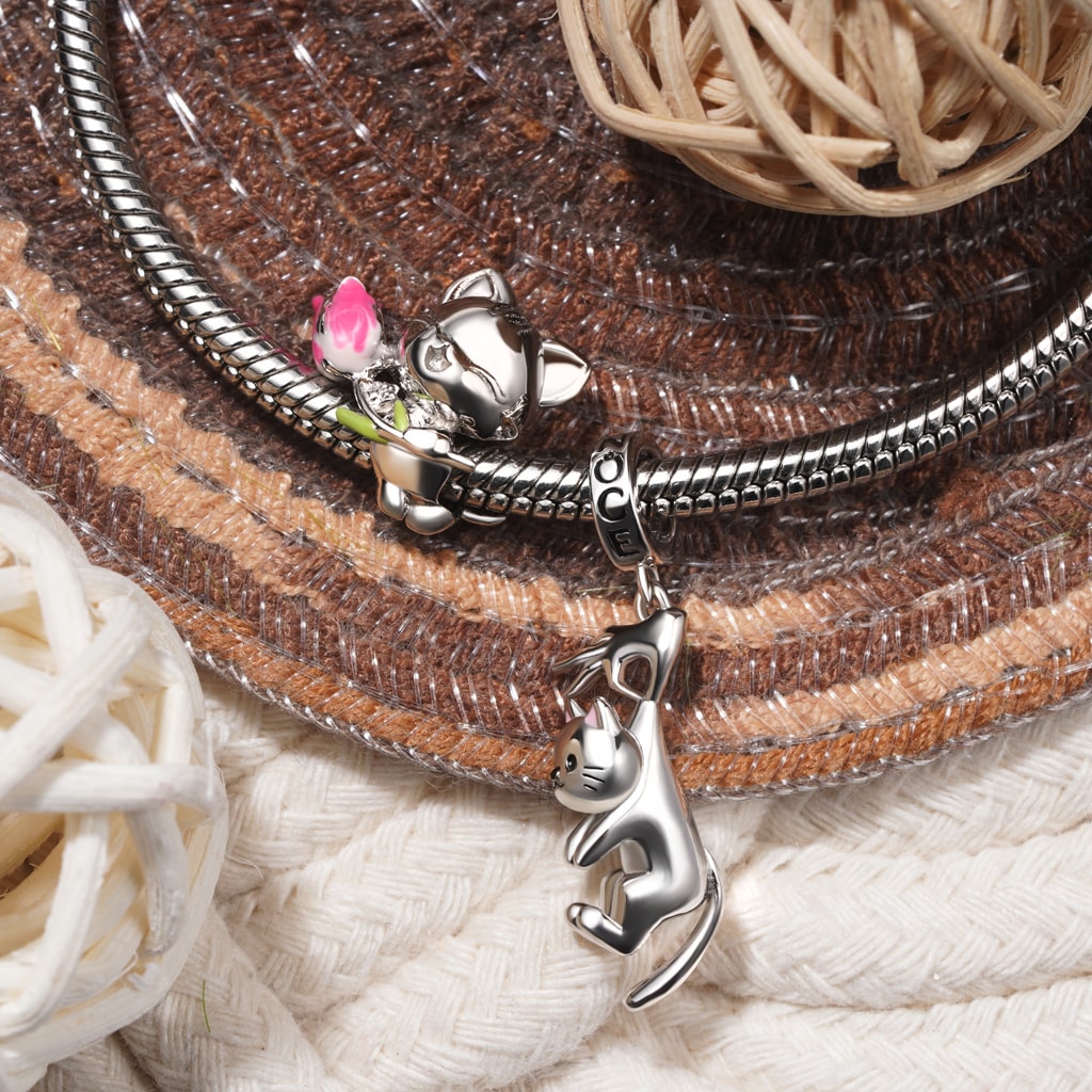 Gnoce Pink Tulip Cat Charm_3