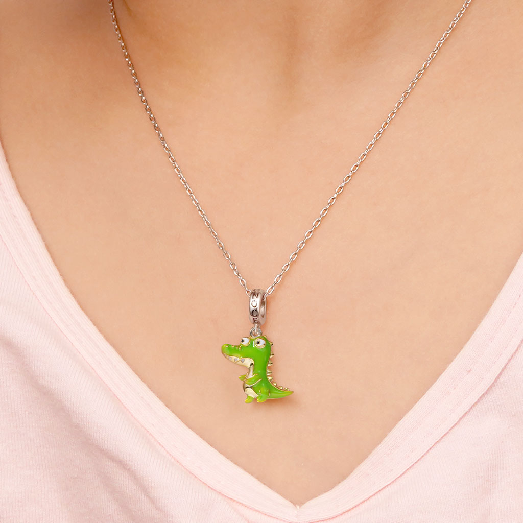 Gnoce Green Crocodile Necklace_4