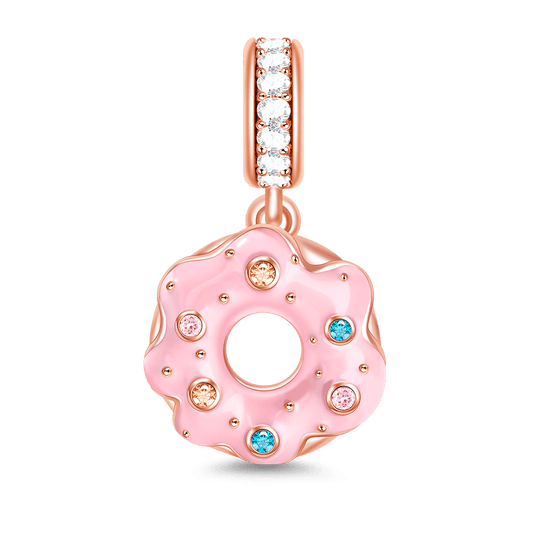 Gnoce "Everything's Gonna Be Alright" S925 Sterling Silver 18K Rose Gold Plated Donut Pendant Charm_1
