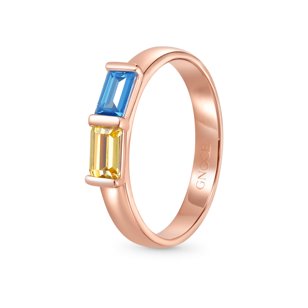 Gnoce Two-Color Birthstone Friendship Ring_3