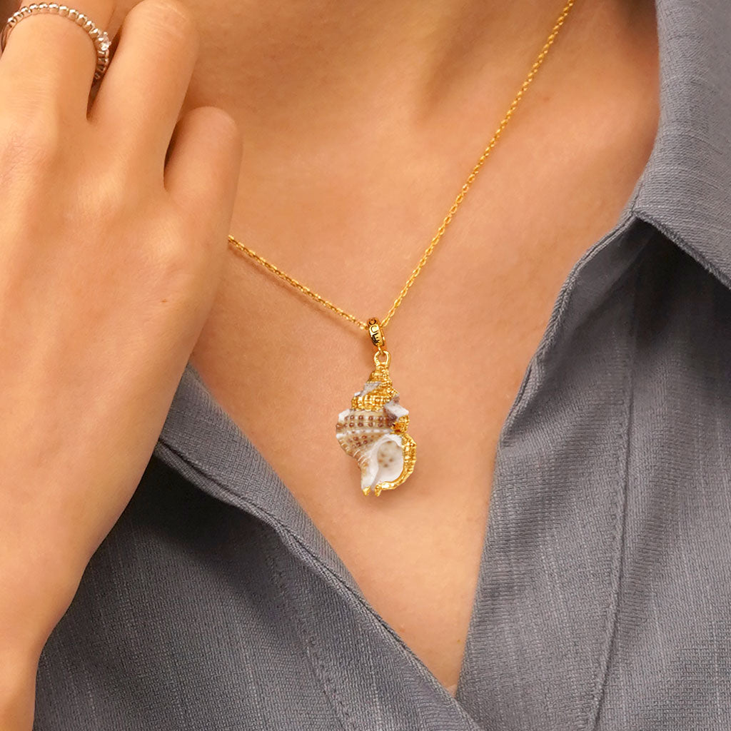 Gnoce Natural Shell Conch Pendant Dangle Charm_5