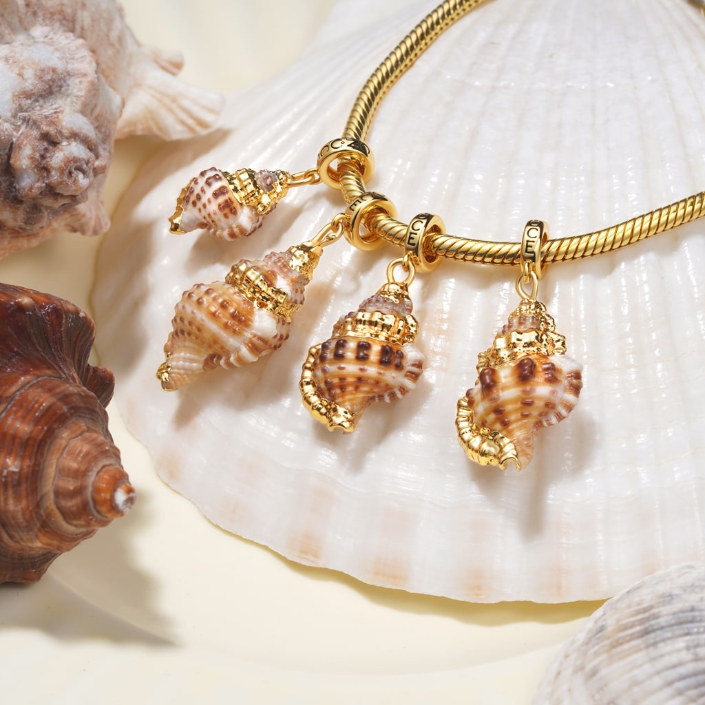 Gnoce Natural Shell Conch Pendant Dangle Charm_3