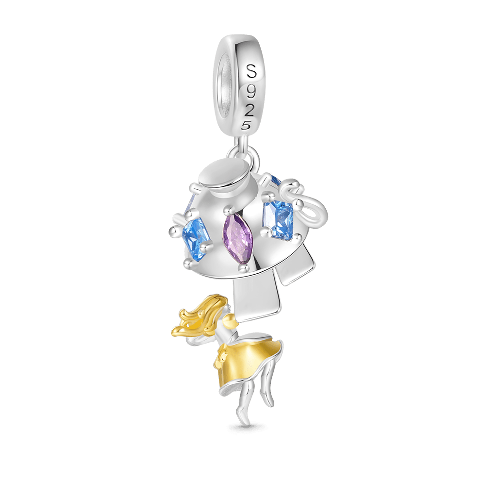 Gnoce Alice Teacup Playing Cards Pendant Dangle Charm_2