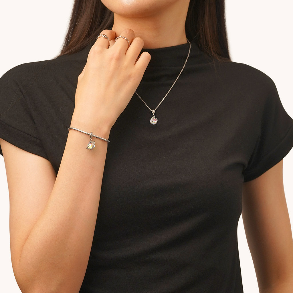 Gnoce Snake Wrapped Pendant Dangle Charm_4