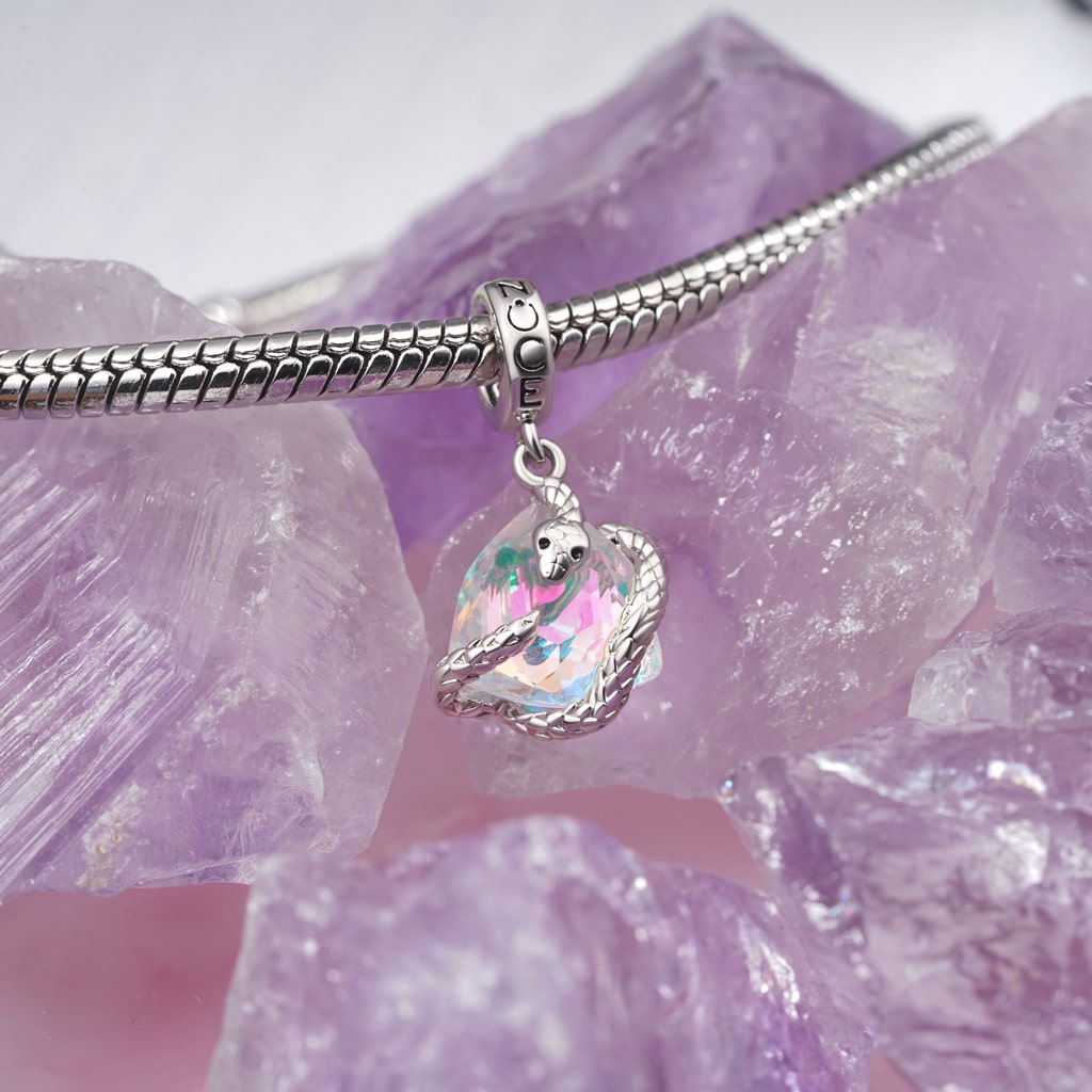 Gnoce Snake Wrapped Pendant Dangle Charm_3